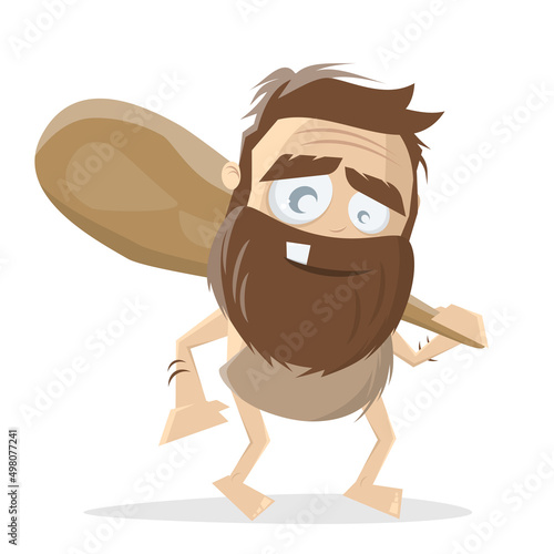 funny illustration of a prehistoric cartoon man