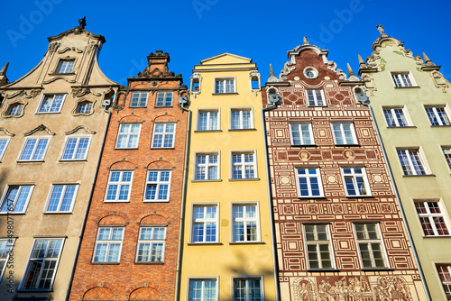 Colorful old houses of downtown Gdansk, Poland