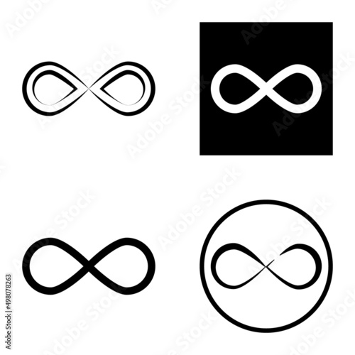 Infinity Flat Icon Set Isolated On White Background