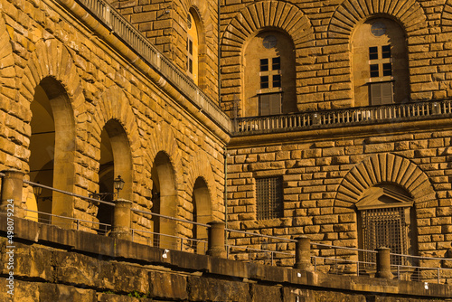 detail of old stone wall building facade 