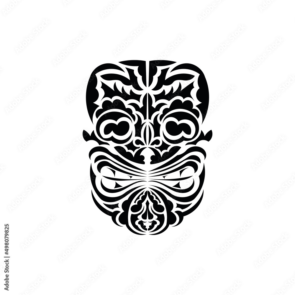 Tribal mask. Traditional totem symbol. Black ornament. Vector illustration isolated on white background. Tribal mask. Traditional totem symbol. Black ornament. Vector illustration isolated on white background.