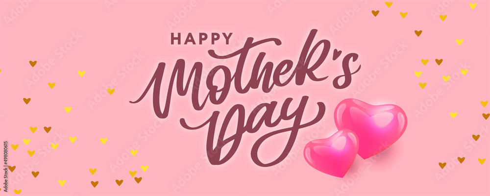 Happy Mother's Day Calligraphy greeting card banner Background