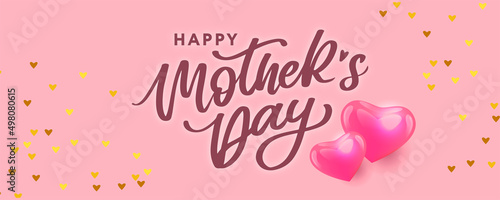 Happy Mother's Day Calligraphy greeting card banner Background