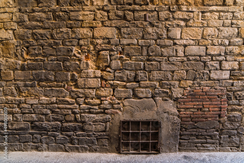 Old medieval stone wall in Italy