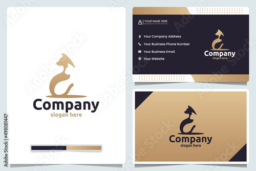silhouette dog and cat , logo design template