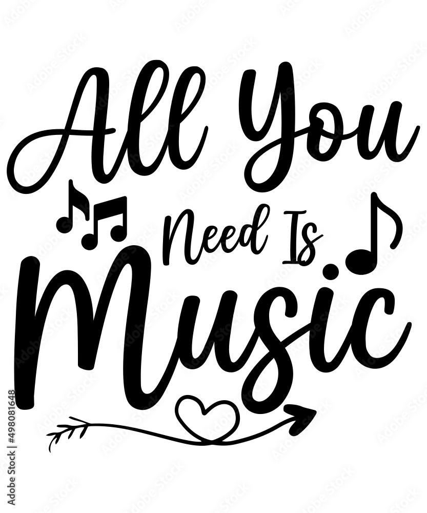Music Quotes SVG Bundle, Music Lover SVG, Music Instrument SVG, song