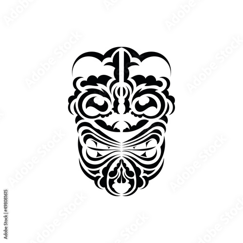 Pattern mask. Black tattoo in the style of the ancient tribes. Maori style. Vector over white background.