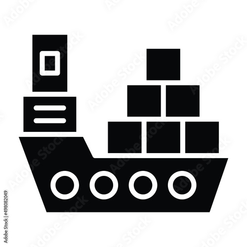 Cargo Ship Icon Style