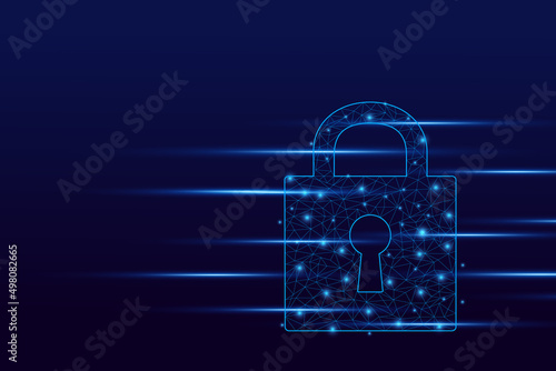 Cyber security technology concept , Shield With Keyhole icon with world map background , personal data , vector illustration.	
