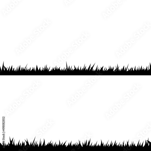 Vector Collection Set of Seamless Grass Silhouettes
