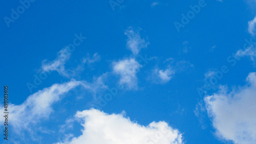 Good weather. blue sky and white clouds. clouds against blue sky background. warm weather. spring has come