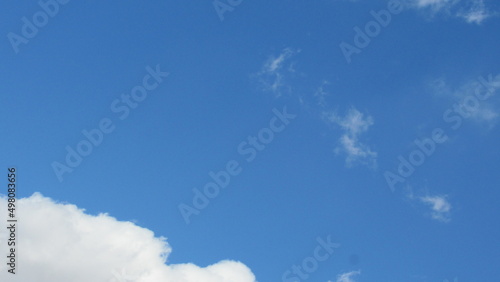 Good weather. blue sky and white clouds. clouds against blue sky background. warm weather. spring has come