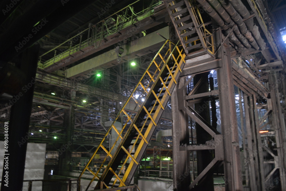 Stairs in the shop of a metallurgical plant Stairs in the shop of a metallurgical plant