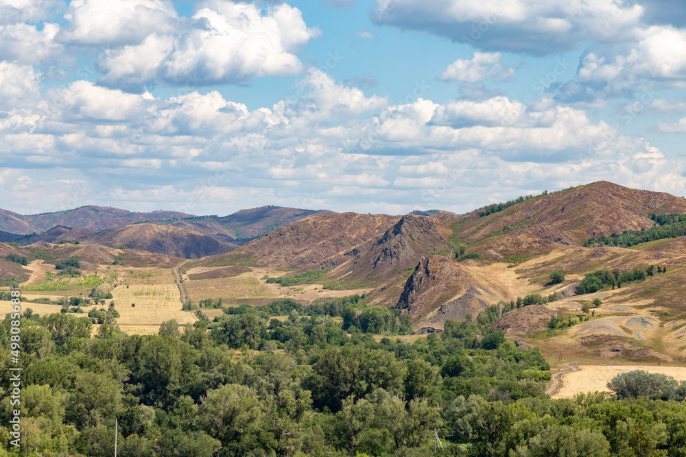 Naklejka premium Shaitan-Tau nature reserve (oak forest). Orenburg region, Southern Urals, Russia