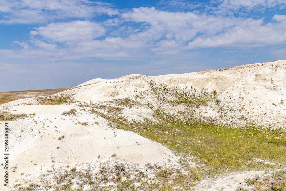 Chalk mountains (Pokrovsky mountains), Orenburg region, Southern Urals, Russia