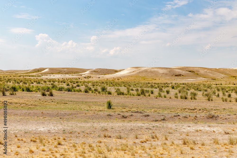 Obraz premium Chalk mountains (Pokrovsky mountains), Orenburg region, Southern Urals, Russia