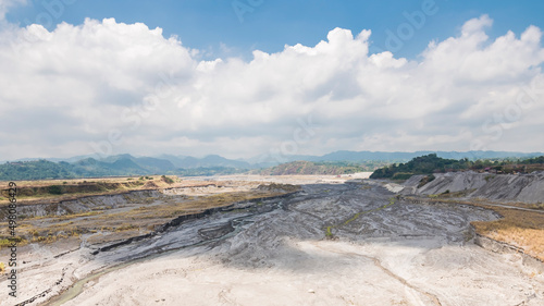 Remnants of a massive lahar flow at the Pasig-Potrero river. Deposited by the cataclysmic eruption of Mount Pinatubo. photo