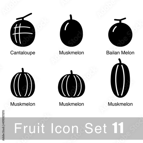 Fruit icon design set, vector illustration