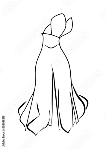 Dress hand sketch simple drawing