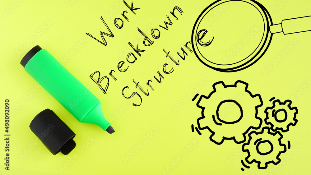 Work Breakdown Structure WBS is shown on the photo using the text Work Breakdown Structure WBS is shown on the photo using the text