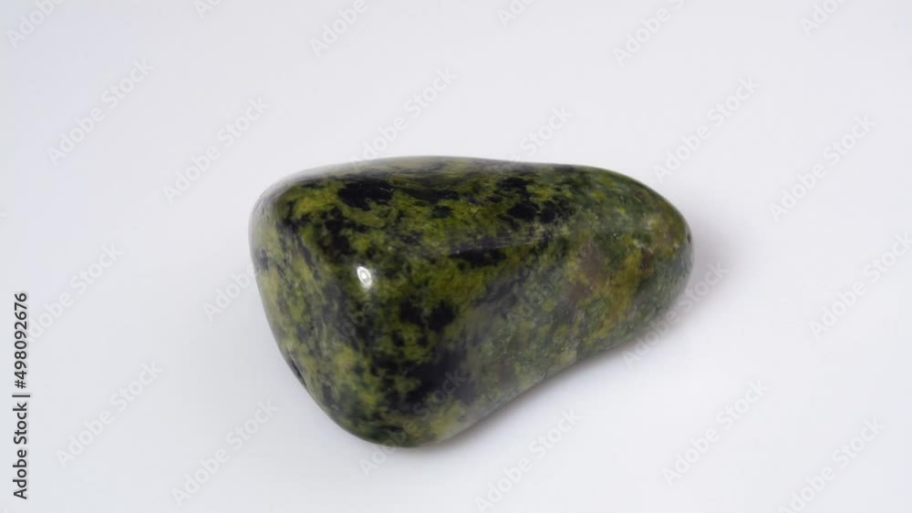 natural serpentine gemstone on the turning table natural serpentine gemstone on the turning table