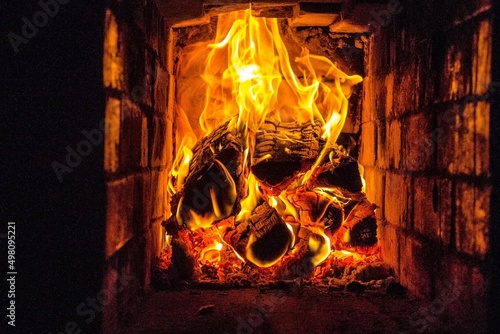 Wallpaper Mural fire in the fireplace Torontodigital.ca