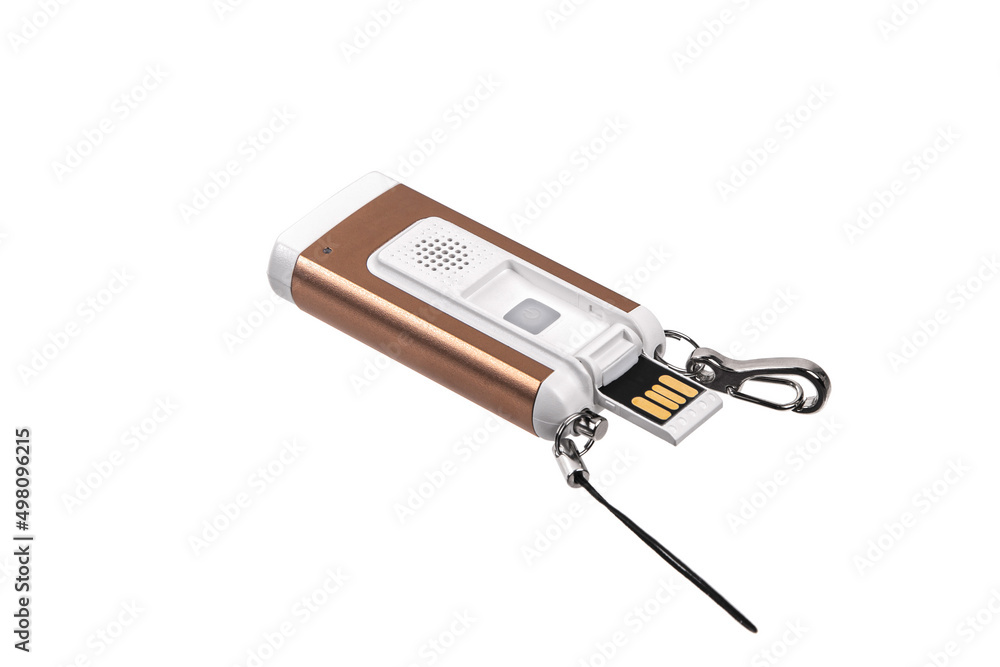 USB flashlight keychain.Metal LED flashlight isolate on a white back. Pocket lamp for dark time of day or dark rooms. USB flashlight keychain.Metal LED flashlight isolate on a white back. Pocket lamp for dark time of day or dark rooms.