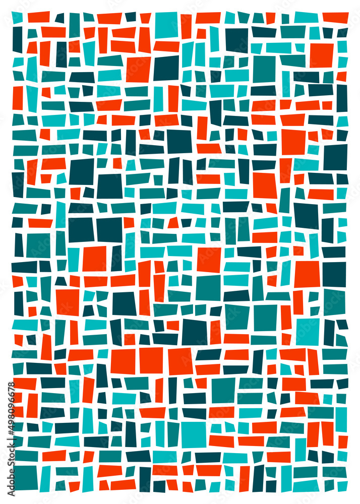 Fototapeta premium Offset Quads generative art background art illustration