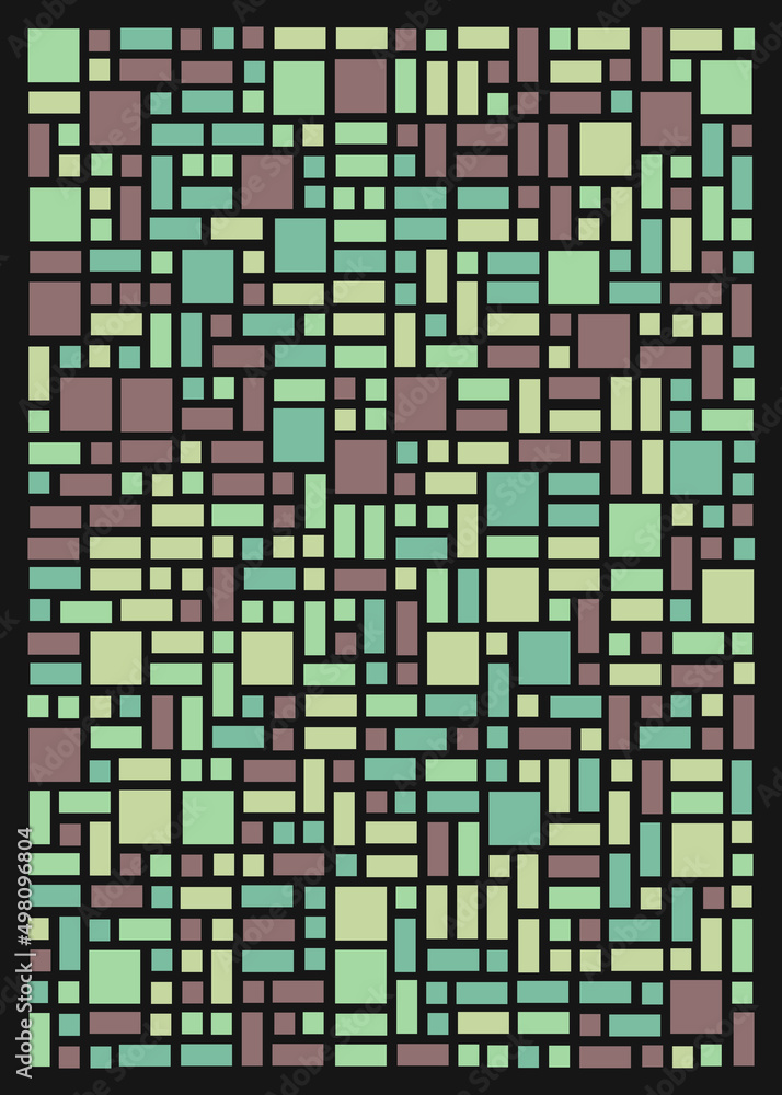 Fototapeta premium Offset Quads generative art background art illustration