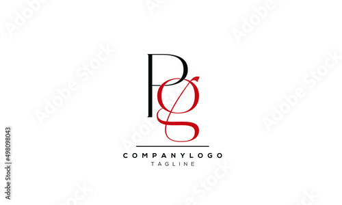Alphabet letters Initials logo PG