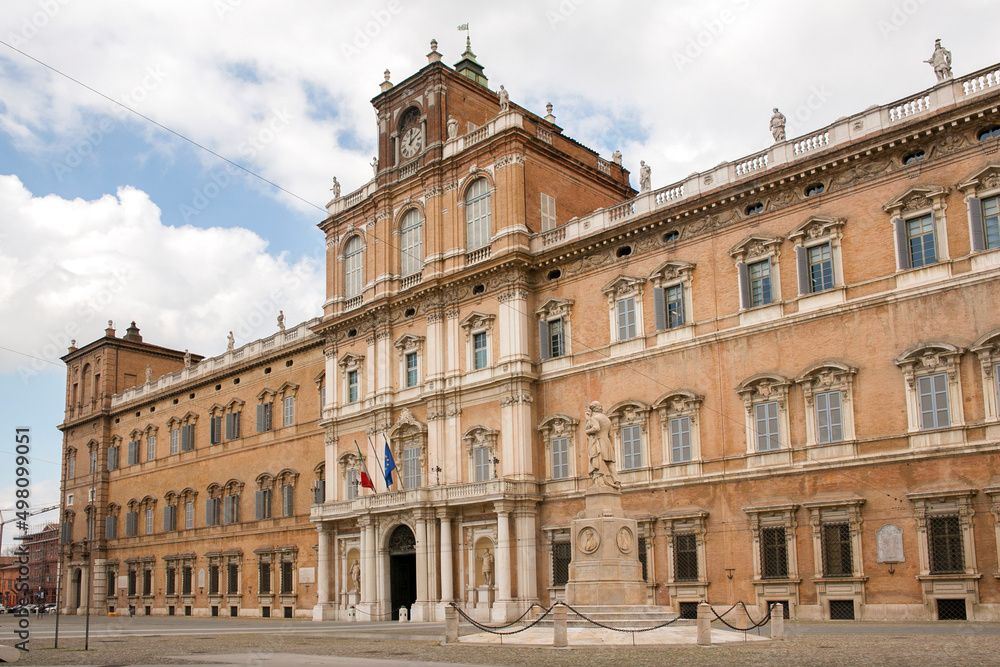 Facade of the Ducal Palace of Modena, in the past residence of the Este Dukes of Modena and today houses the Italian Military Academy.