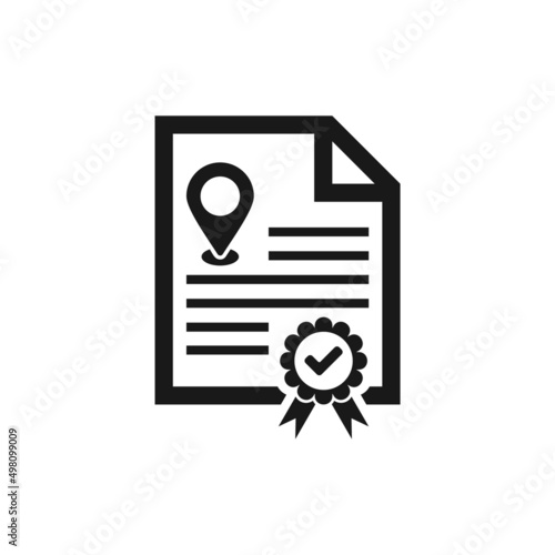 Certificate of origin icon isolated on white background