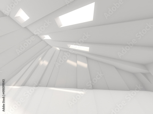 Abstract modern architecture background, empty open space. 3D illustration