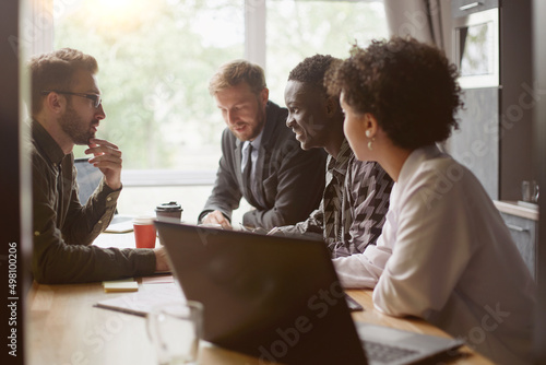 business team discussing new ideas in the office of the coworkin