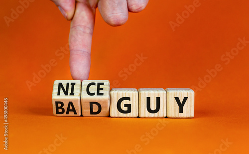 Bild auf Leinwand Nice or bad guy symbol