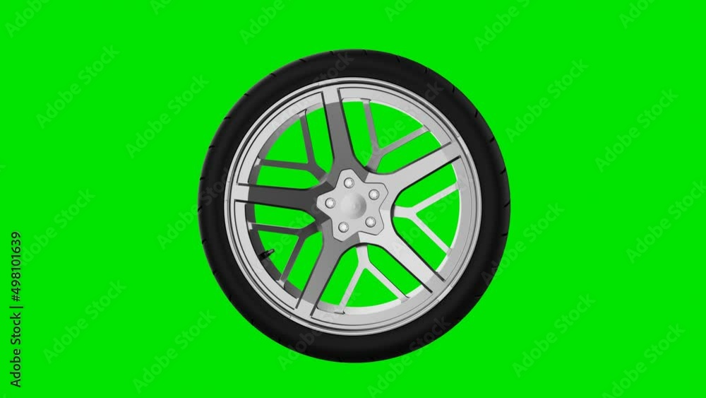 Seamless looping of rubber wheel spinning motion on isolated green screen chroma key background. Transportation and traveling industrial concept. 4K footage video motion graphic Seamless looping of rubber wheel spinning motion on isolated green screen chroma key background. Transportation and traveling industrial concept. 4K footage video motion graphic