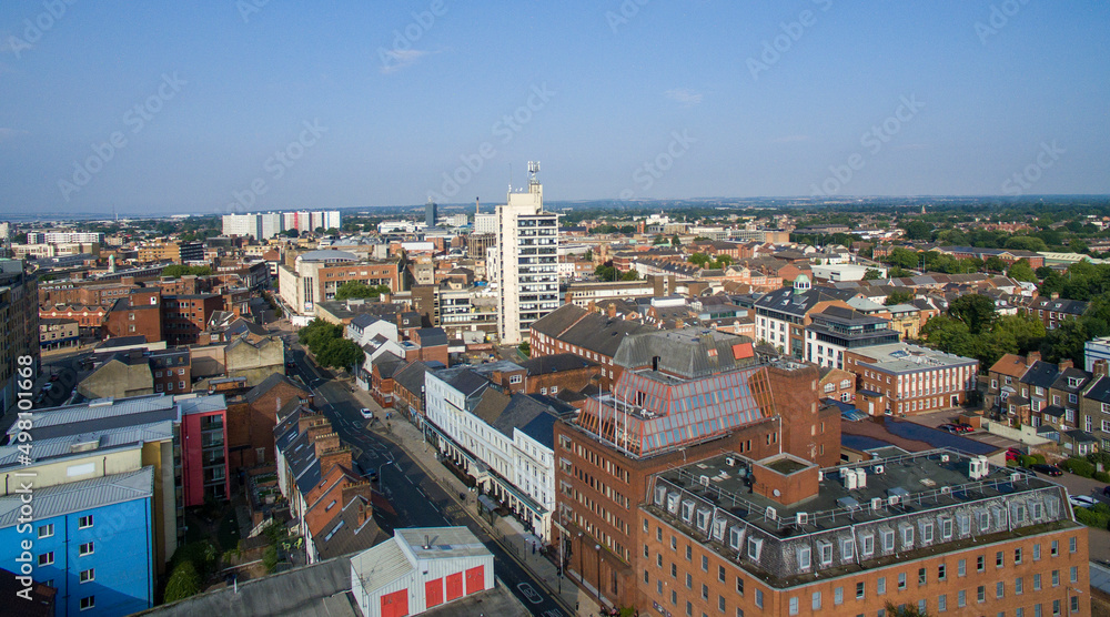 aerial view of Kingston upon Hull city centre, George Street, Jameson Street 