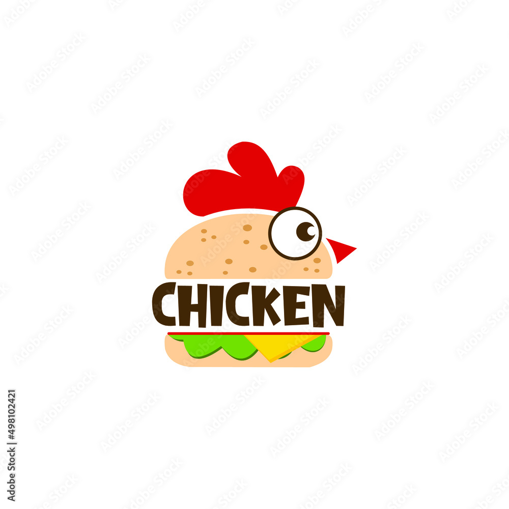 Chicken Burger Logo Burger Logo Stock Vector Adobe Stock