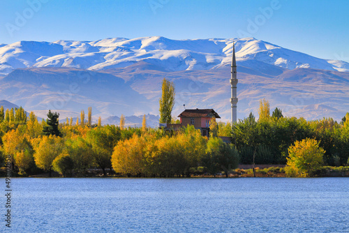 autumn landscape with lake