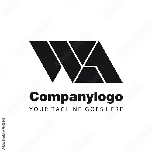 creative letter wa for company logo template photo