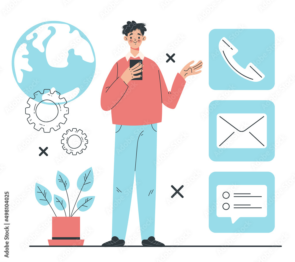 Client support concept. Vector flat graphic design cartoon illustration Client support concept. Vector flat graphic design cartoon illustration