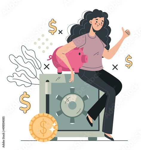 Keep finance money safe concept. Vector flat graphic design cartoon illustration