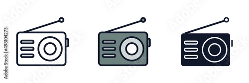 radio icon symbol template for graphic and web design collection logo vector illustration