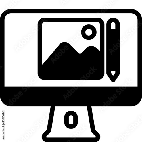 monitor solid line icon