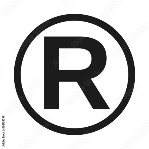 Copyright, registered trademark icon. Isolated vector logotype.