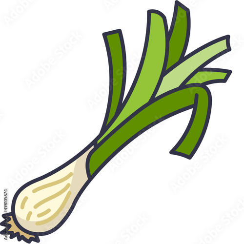 green onion line icon