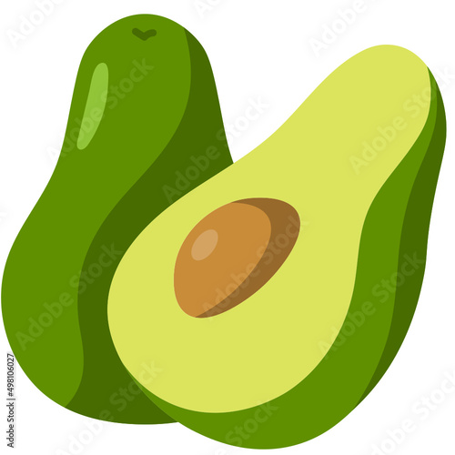avocado healthy food flat icon illustration