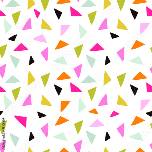 Seamless abstract pattern with colourful triangles. Vector illustration
