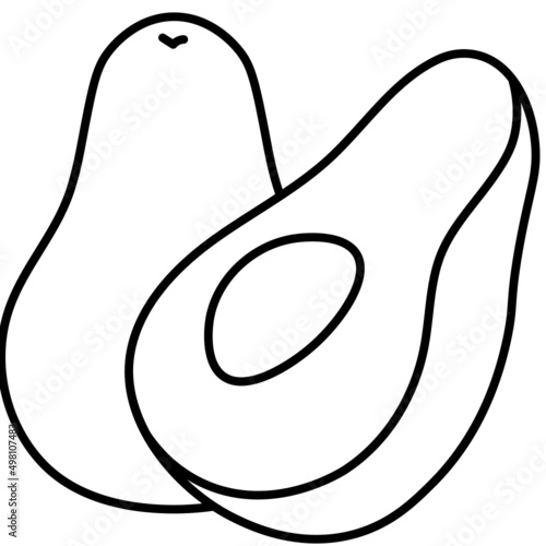 avocado line icon