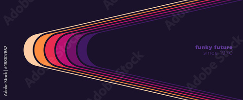 Abstract background with colorful lines in simple retro style. Vector illustration.